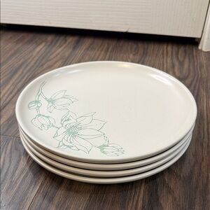 Elegant Cream Floral Dinner Plates